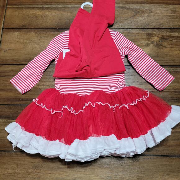 2 Pc Emily Rose Christmas Tutu Dress w/ Red Pants - Size 18M - Picture 4 of 6
